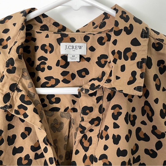 J. Crew Factory Leopard Print Popover Top - Picture 3 of 5